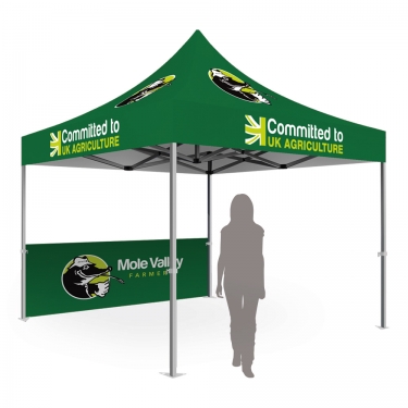 3m x 3m Branded Gazebo with Half Height Wall