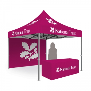 3m x 3m Custom Gazebo with Back Wall and Table Cover