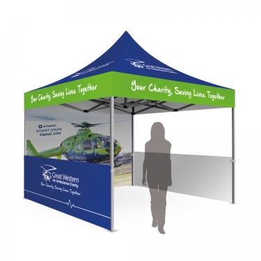 3m x 3m Custom Gazebo with Full Wall and Half Walls