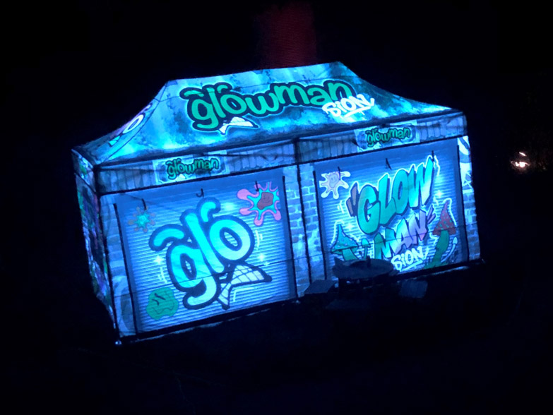 3x6m Printed Gazebo Gazebo glowing with neon lights inside