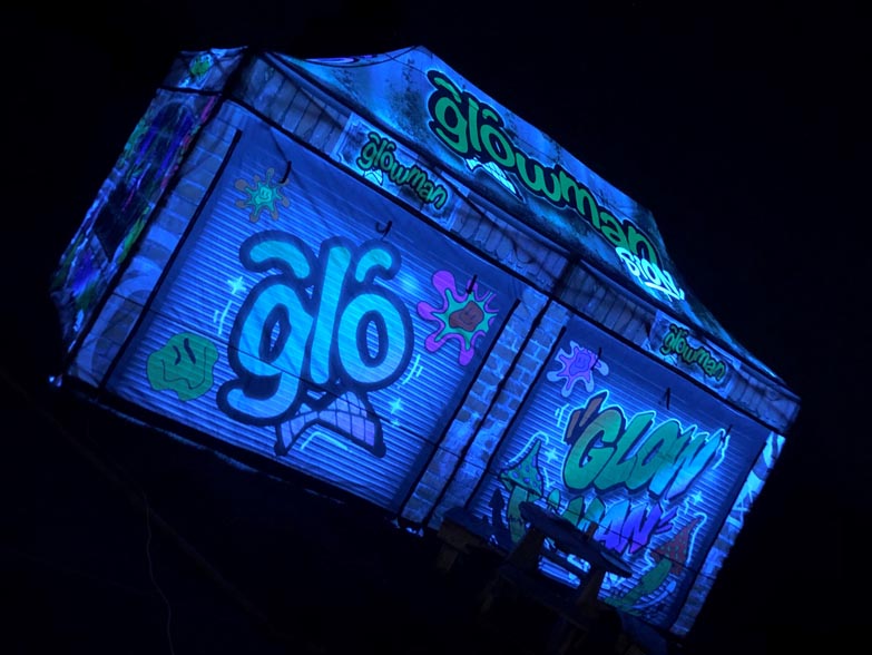 3x6m Printed Gazebo Gazebo glowing with neon lights inside